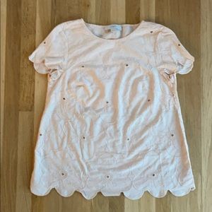 Loft scalloped hem maternity blouse